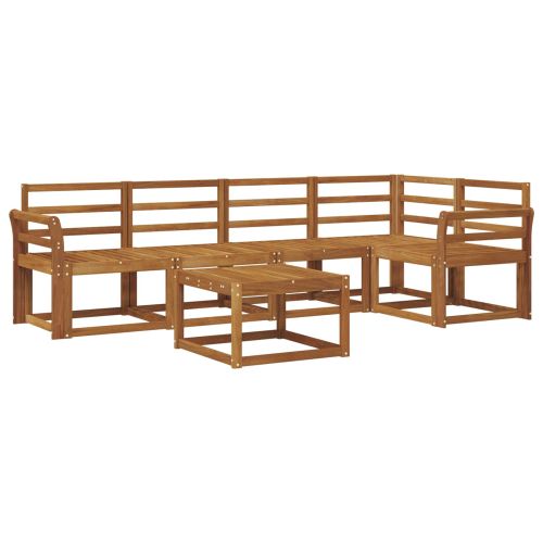 Комплект дивани 6 pcs Естествен Солидно акациево дърво