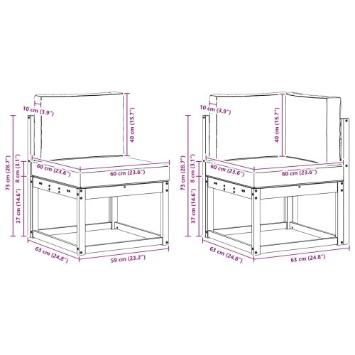 Комплект дивани за открито 6 pcs Естествено и светло сиво