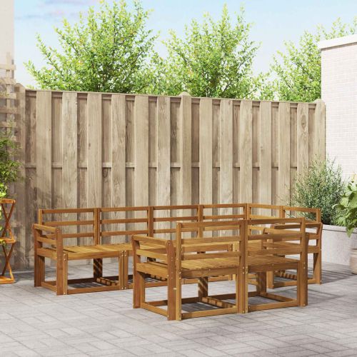 Комплект дивани за открито 7 pcs Естествен