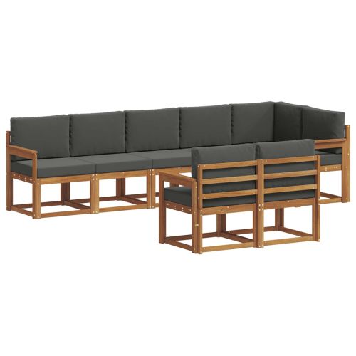 Комплект дивани за открито 8 pcs Натурален и Антрацит