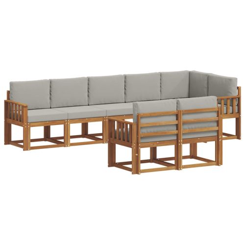 Комплект дивани за открито 8 pcs Естествено и светло сиво