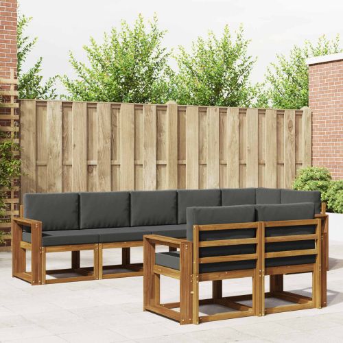 Комплект дивани за открито 8 pcs Натурален и Антрацит