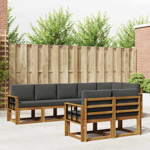 Комплект дивани за открито 8 pcs Натурален и Антрацит