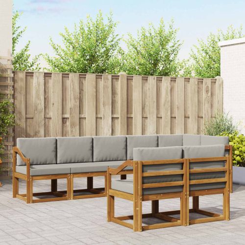 Комплект дивани за открито 8 pcs Естествено и светло сиво