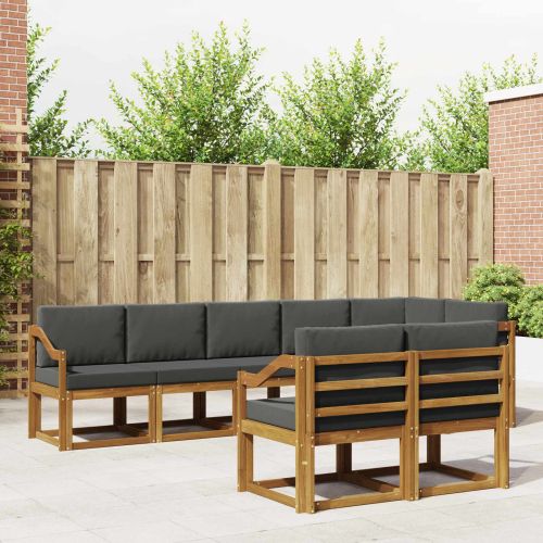 Комплект дивани за открито 8 pcs Натурален и Антрацит