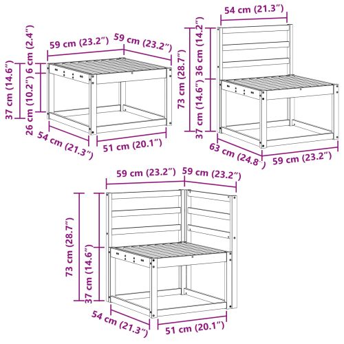 Комплект дивани 6 pcs Естествен