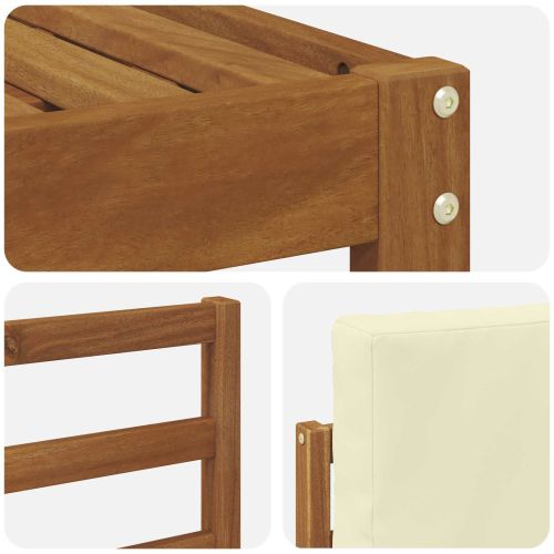 Комплект дивани с възглавница 6 pcs Натурален и Крема