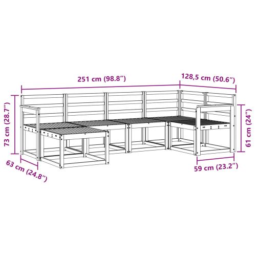 Комплект дивани за открито 6 pcs Естествен