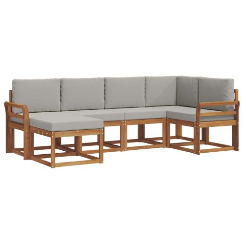 Комплект дивани за открито 6 pcs Естествено и светло сиво