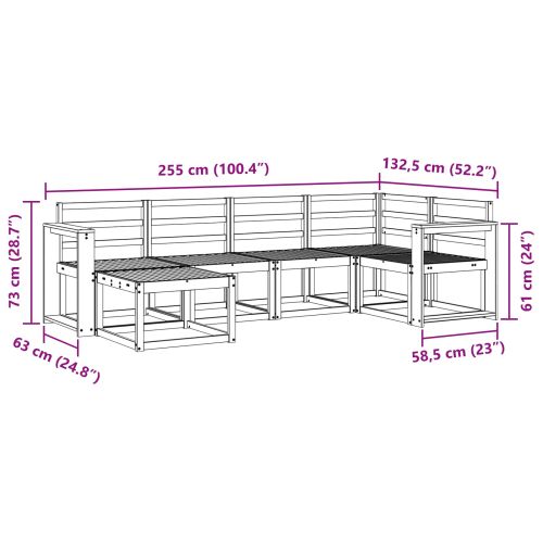 Комплект дивани за открито 6 pcs Естествен