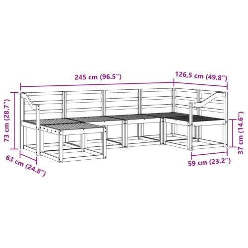 Комплект дивани за открито 6 pcs Естествен