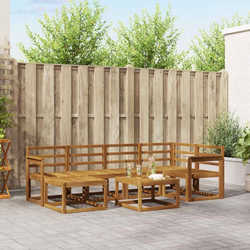 Комплект дивани за открито 7 pcs Естествен