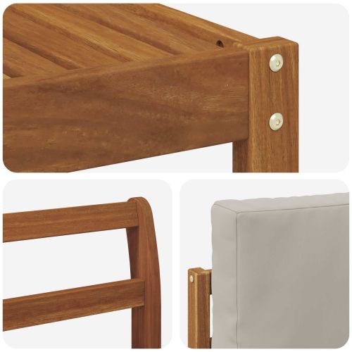 Комплект дивани за открито 7 pcs Естествено и светло сиво