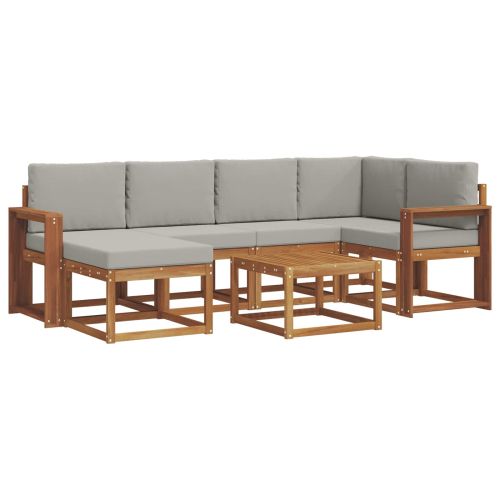 Комплект дивани за открито 7 pcs Естествено и светло сиво