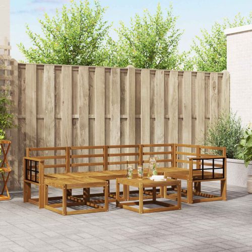 Комплект дивани за открито 7 pcs Естествен