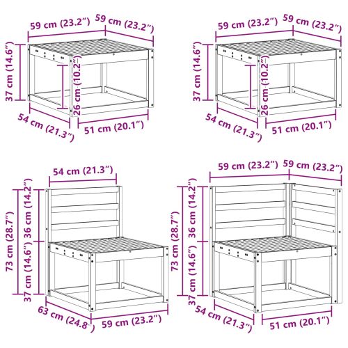 Комплект дивани за открито 7 pcs Естествен