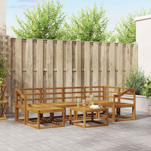 Комплект дивани за открито 7 pcs Естествен