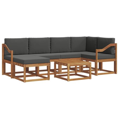 Комплект дивани за открито 7 pcs Натурален и Антрацит