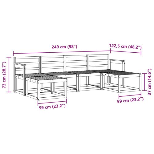 Комплект дивани за открито 6 pcs Естествен