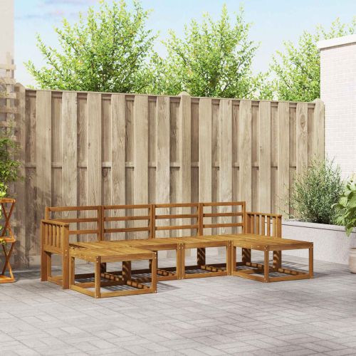 Комплект дивани за открито 6 pcs Естествен Инженерно дърво