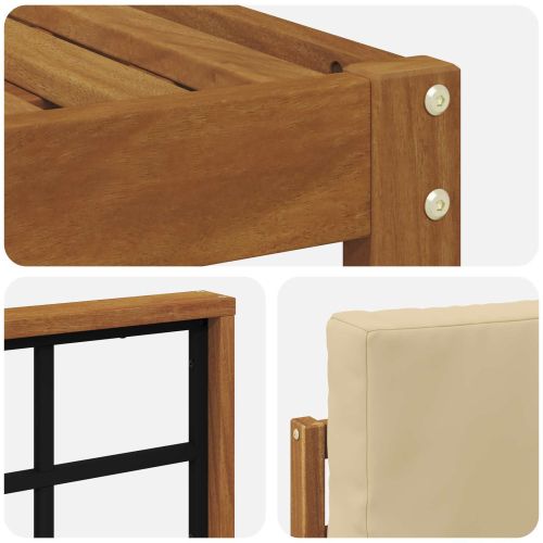 Комплект дивани за открито 6 pcs Натурален и Бежов