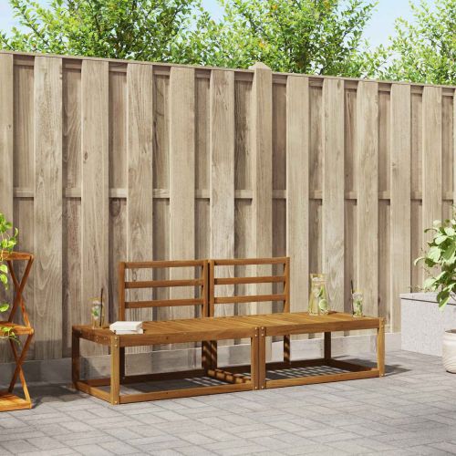 Комплект дивани за открито 2 pcs Естествен 182,5 x 63 x 73 см