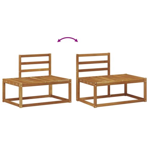 Комплект дивани за открито 2 pcs Естествен 182,5 x 63 x 73 см