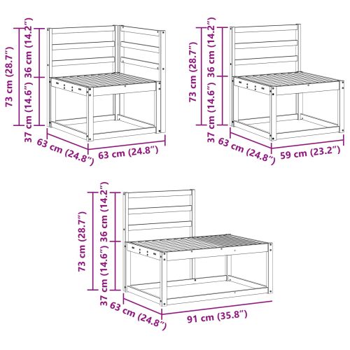 Комплект дивани за открито 6 Брой Естествен