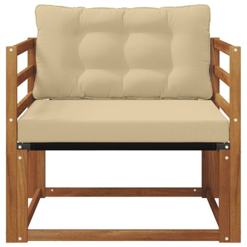 Комплект дивани за открито Солидно акациево дърво и текстилена