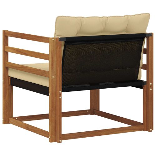 Комплект дивани за открито Солидно акациево дърво и текстилена