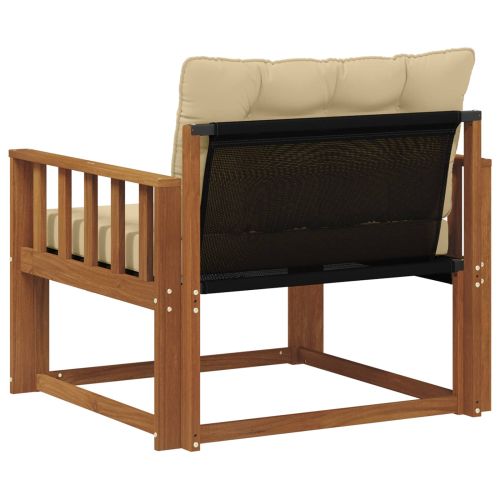 Комплект дивани за открито Солидно акациево дърво и текстилена