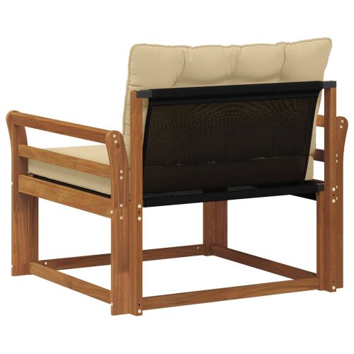 Комплект дивани за открито Солидно акациево дърво и текстилена