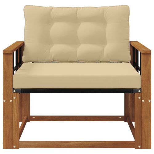 Комплект дивани за открито Солидно акациево дърво и текстилена