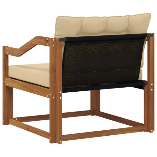 Комплект дивани за открито Солидно акациево дърво и текстилена