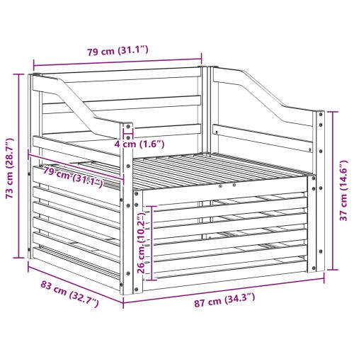 Комплект дивани за открито Солидно акациево дърво Естествен