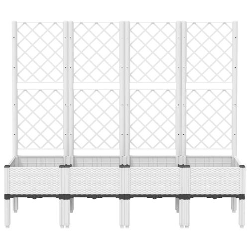 Градински сандък с пергола, бял, 160x40x142 см, PP