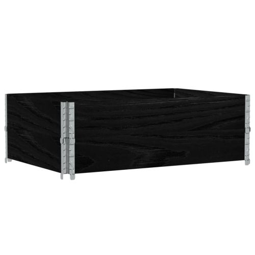 Палетни страници черно 2 бр 120x80 см борова дървесина масив