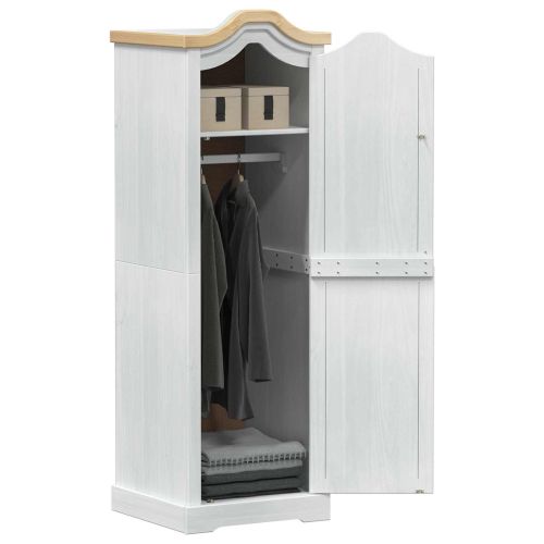 Шкафове с рафт Бяло 55 x 52 x 170 см Солидно борово дърво