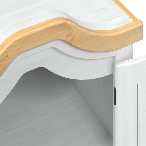 Шкафове с рафт Бяло 55 x 52 x 170 см Солидно борово дърво