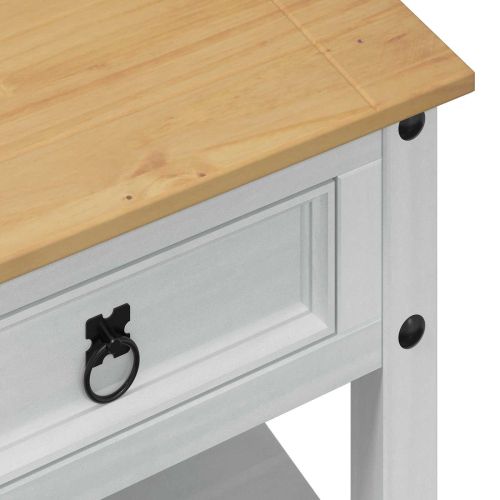 Масичка за кафе Бяло 100 x 48 x 45 см Масивна борова дървесина