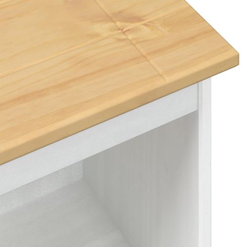 Библиотека Бяло 46 x 29 x 100 см Солидно борово дърво