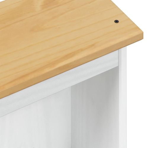 Библиотека Бяло 46 x 20 x 170 см Солидно борово дърво