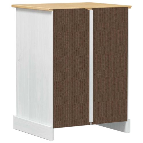 HiFi шкаф Бяло 60 x 50 x 82 см Солидно борово дърво