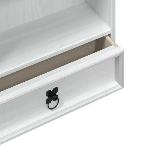 Кабинет за CDs Бяло 52 x 17.5 x 103 см Солидно борово дърво