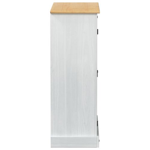 Шкаф за обувки Бяло 86 х 38,5 х 108 см Солидно борово дърво
