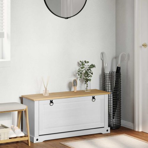 Шкаф за обувки Corona Бяло 99 x 32 x 49 см Солидно борово дърво