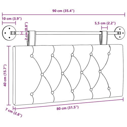 Висяща табла Светлосиво 90 x 55 x 7 см Кадифе