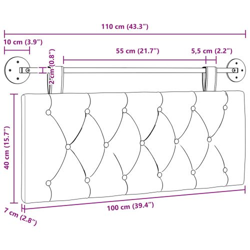 Висяща табла Тъмен зелен 110 x 55 x 7 см Кадифе