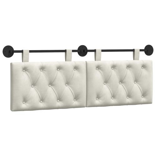 Висяща табла Монтиране на стена Крем 130 x 55 x 7 см Кадифе