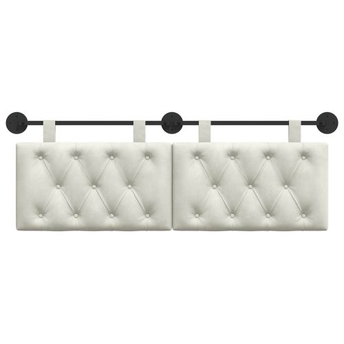 Висяща табла Монтиране на стена Крем 130 x 55 x 7 см Кадифе